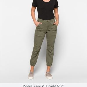 Never been worn. Great quality Capri joggers. Color Olive. Size 12. Inseam 25”.